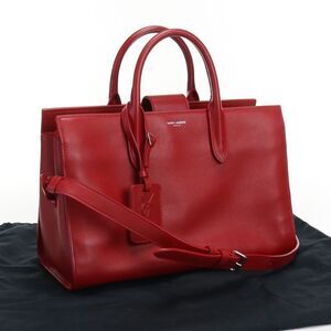 Saint Laurent Gorge Leather Shoulder Bag Red